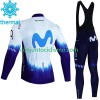 Conjunto Maillot + Culotte largo con tirantes Invierno Termico Movistar Iceberg 2023